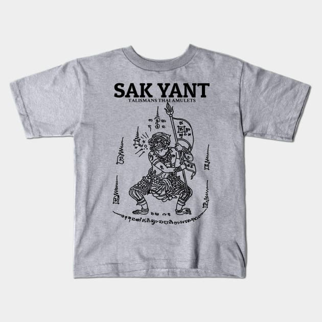 Sak Yant Muay Thai Tattoo Kids T-Shirt by KewaleeTee